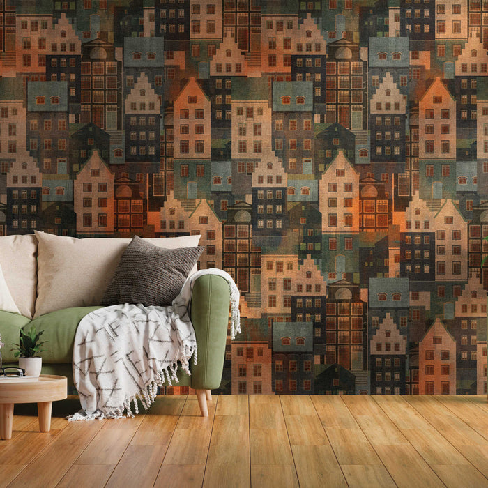 Stockholm Houses - Hybrid Wallpaper Mural