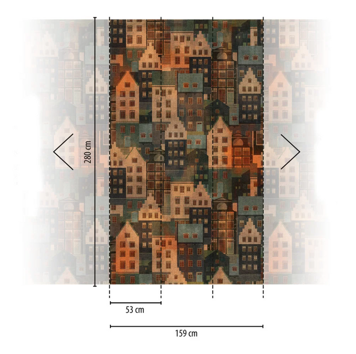 Stockholm Houses - Hybrid Wallpaper Mural