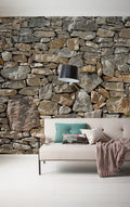 Stone Wall - Custom Sized Wallpaper Mural (per m2)