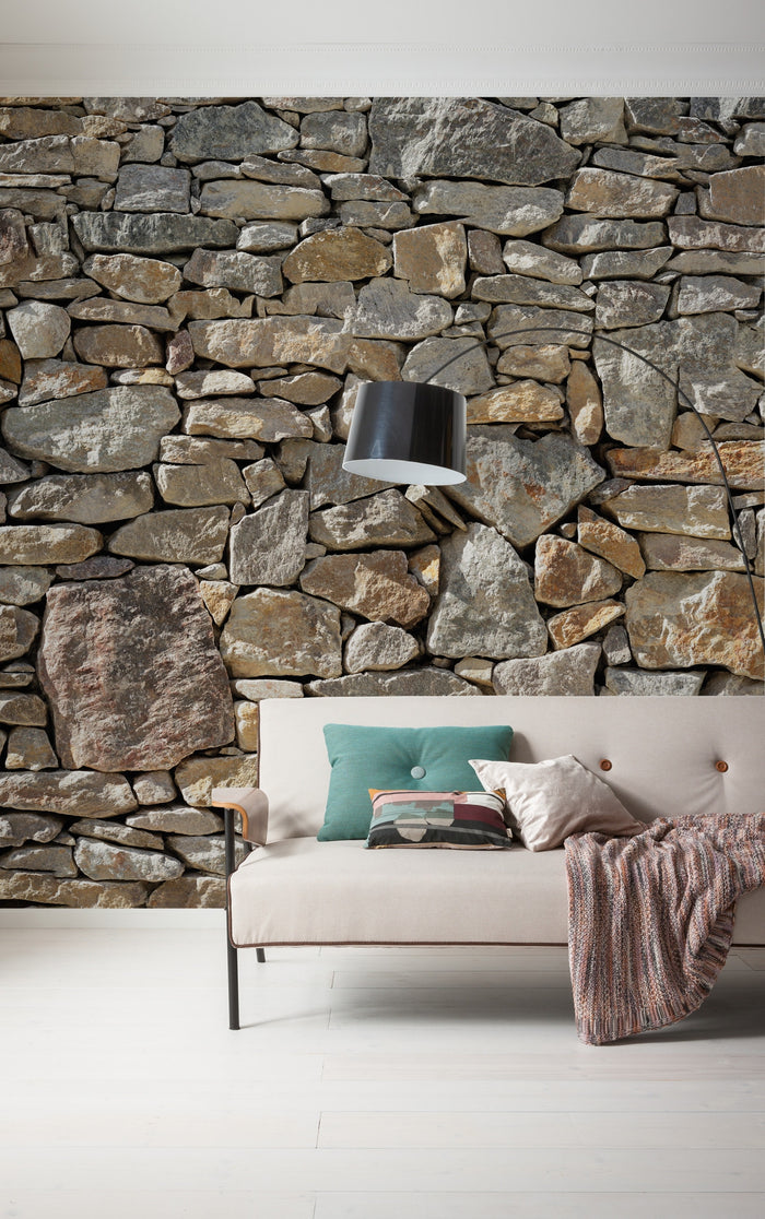 Stone Wall - Custom Sized Wallpaper Mural (per m2)