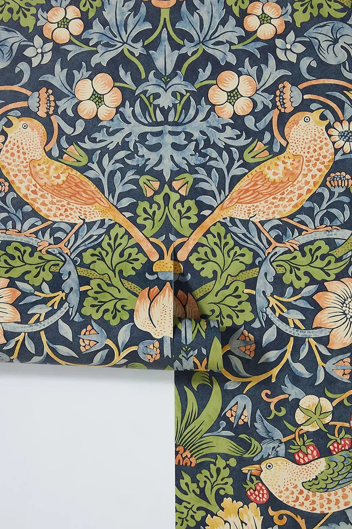 Strawberry Thief Wallpaper - Indigo