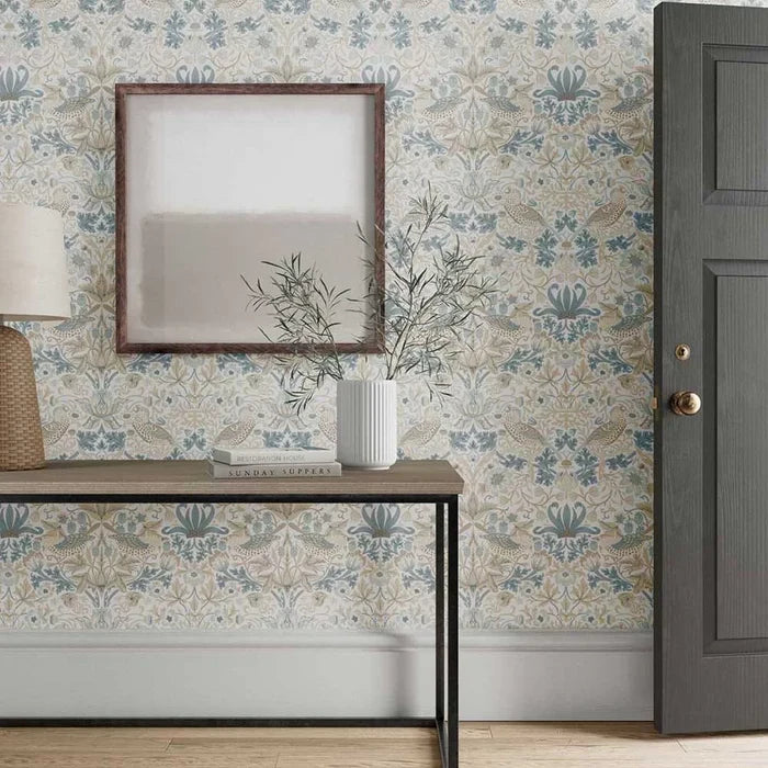 Strawberry Thief Wallpaper - Slate/Vellum