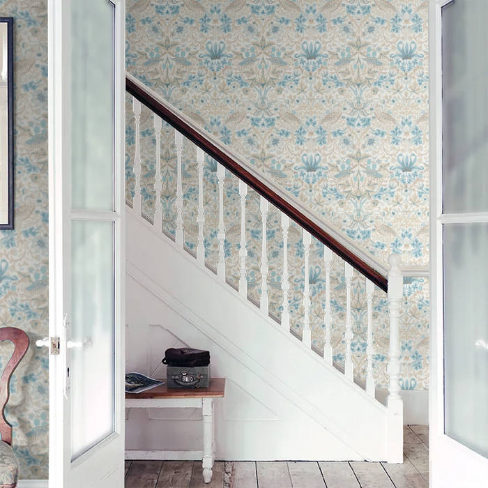 Strawberry Thief Wallpaper - Slate/Vellum