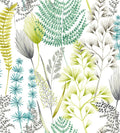 Summer Ferns Wallpaper - Green Teal