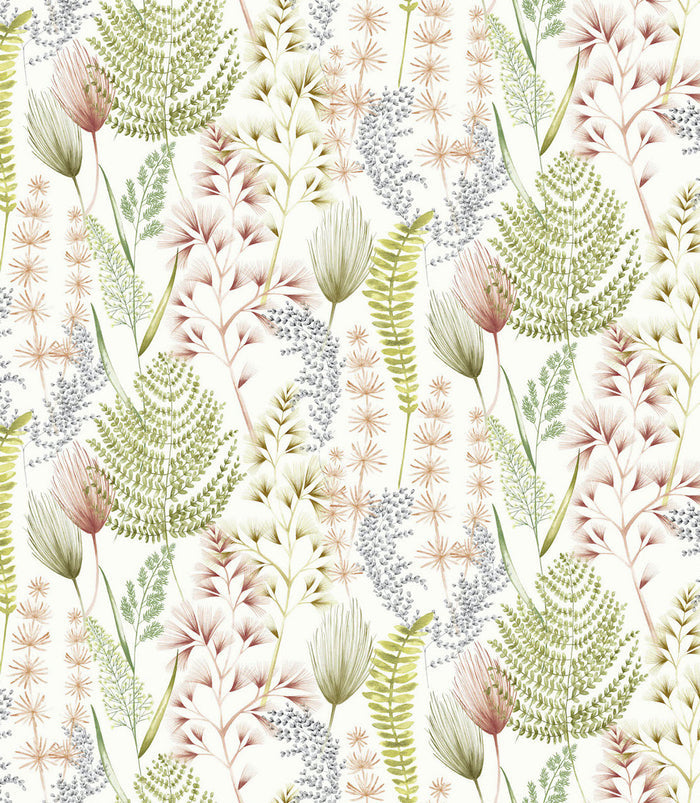 Summer Ferns Wallpaper - Terracotta