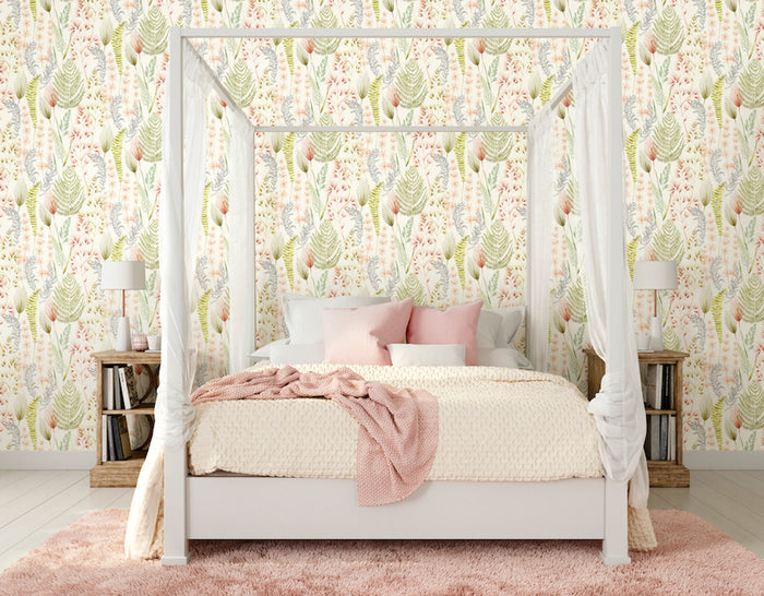 Summer Ferns Wallpaper - Terracotta