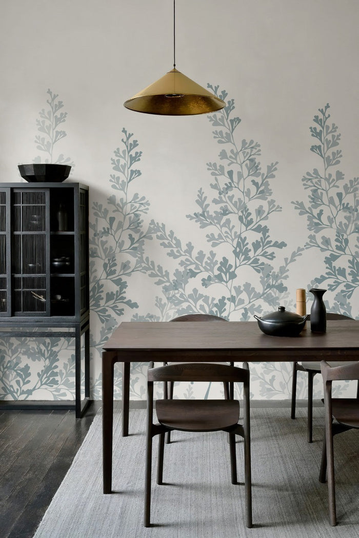 Summer Leaf - Custom Sized Wallpaper Mural (per m2) - Blue