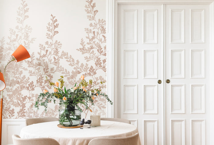 Summer Leaf - Custom Sized Wallpaper Mural (per m2) - Warm Red
