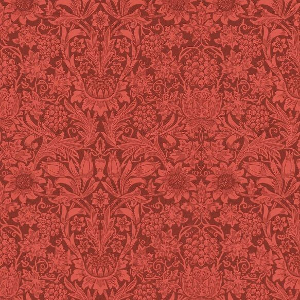 Sunflower Wallpaper - Chocolate/Red