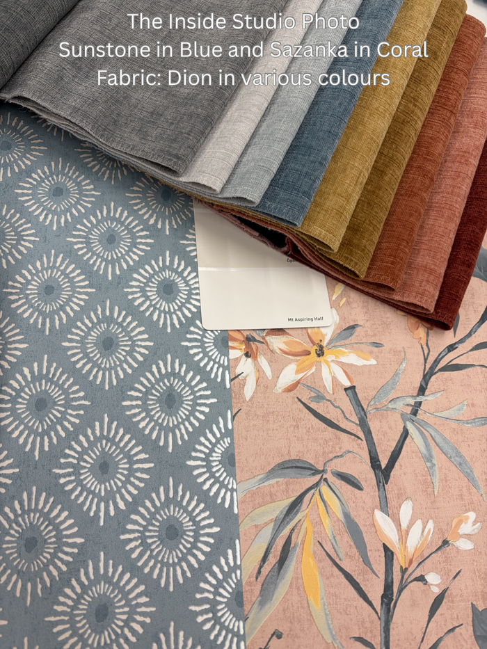Sunstone – Soft Geometric Wallpaper – Blue