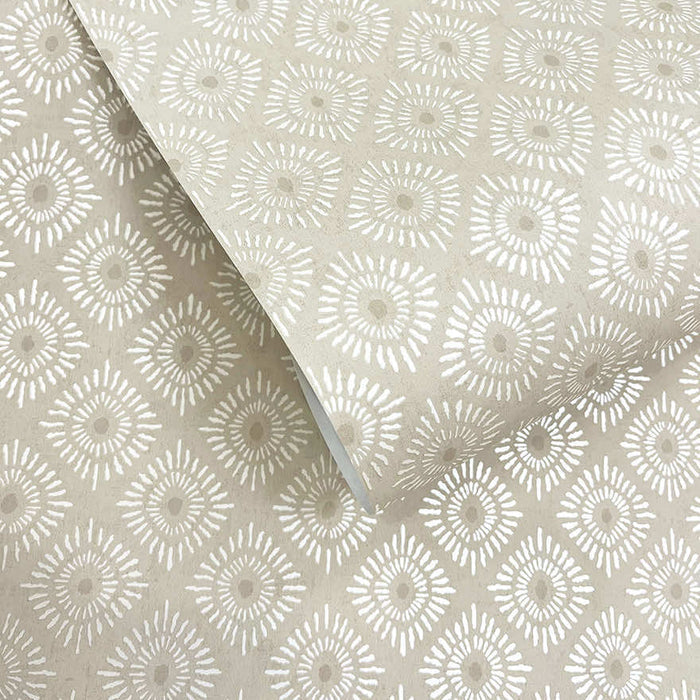 Roll of Sunstone wallpaper in Cream