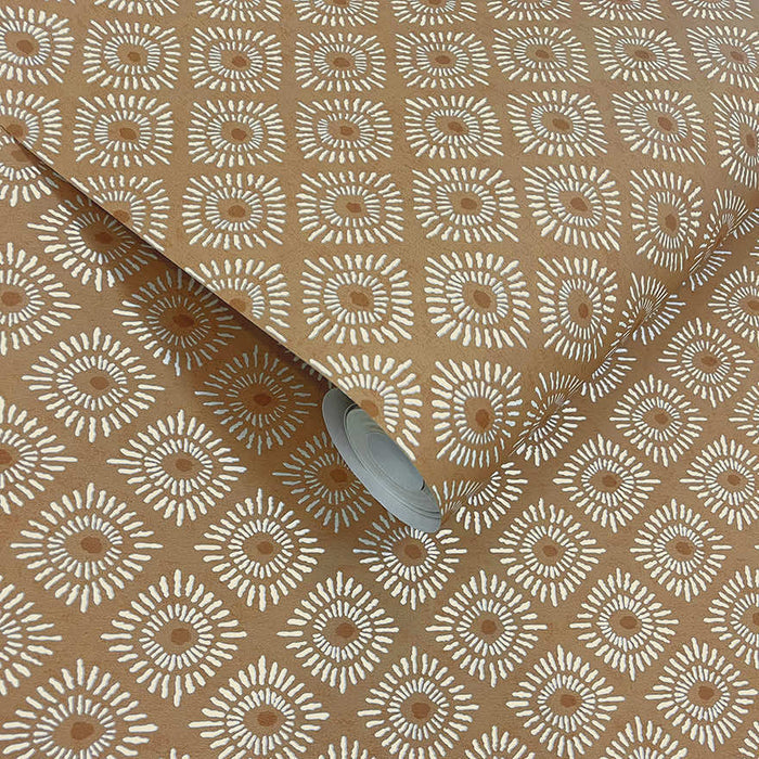 Roll of Sunstone wallpaper in Orange