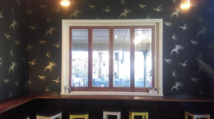 Swallows Wallpaper - Black