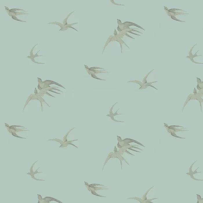 Swallows Wallpaper - Scotch Grey