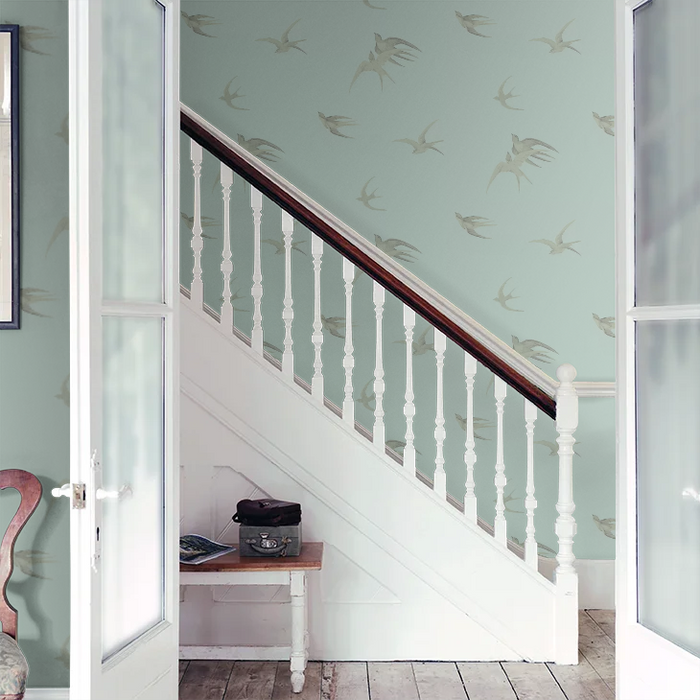 Swallows Wallpaper - Scotch Grey