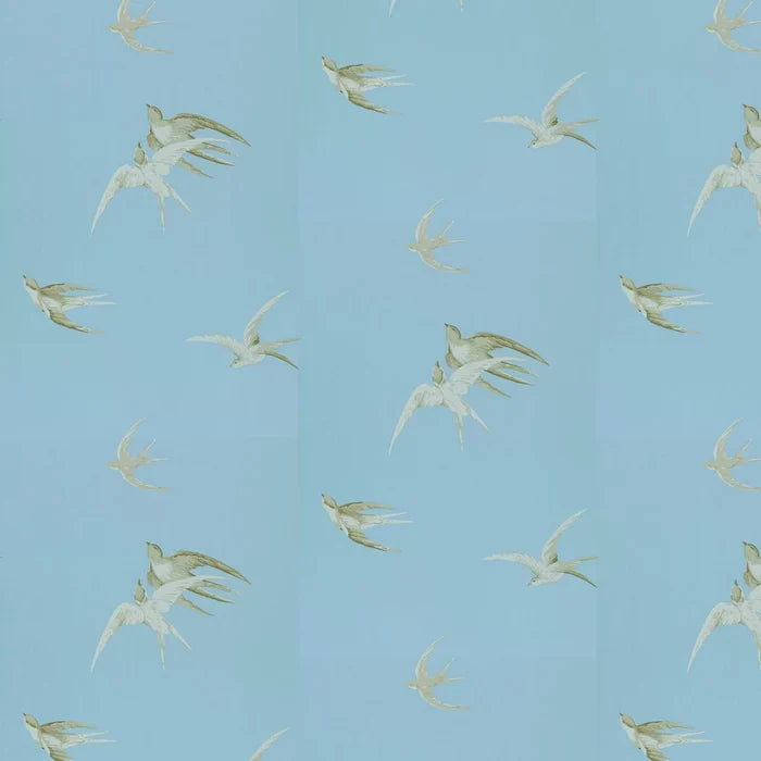 Swallows Wallpaper - Wedgwood Blue