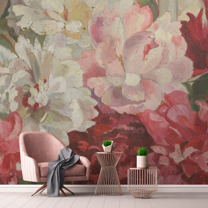Tableau Fleurs - Custom sized wallpaper mural (per/m2)