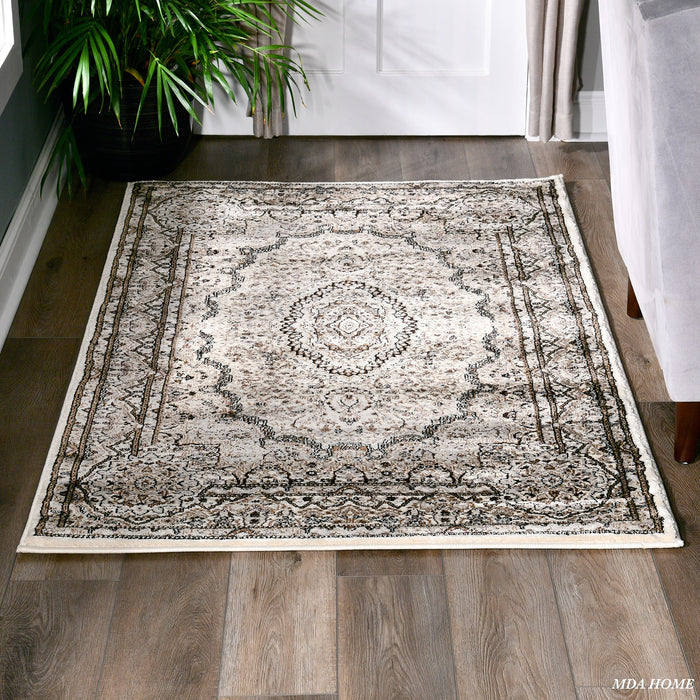 Tabriz 5x8 Cream Area Rug - Adams Furniture