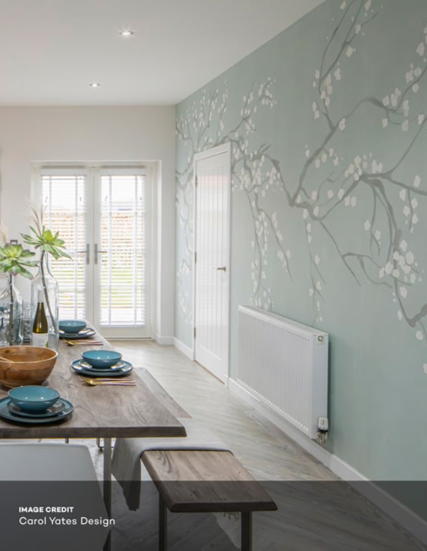 Takeda Cherry Blossom - Custom sized wallpaper mural (per/m2) - Duck Egg