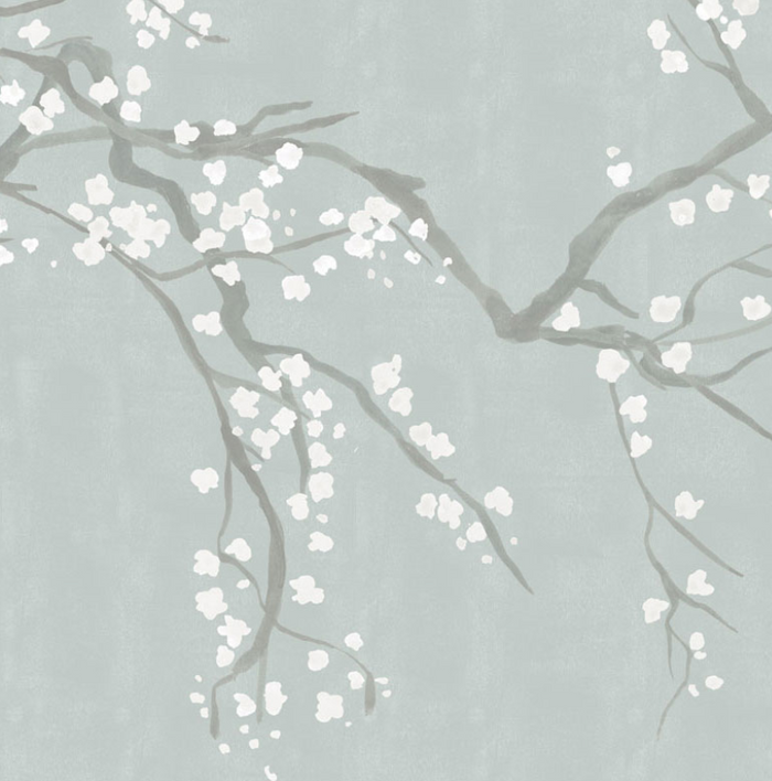 Takeda Cherry Blossom - Custom sized wallpaper mural (per/m2) - Duck Egg