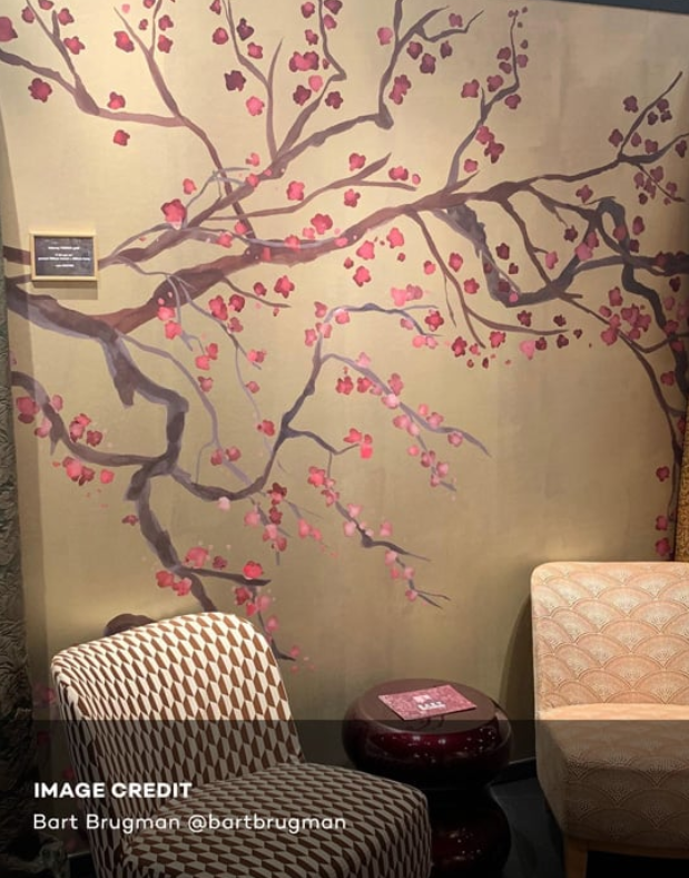 Takeda Cherry Blossom - Custom sized wallpaper mural (per/m2) - Gold