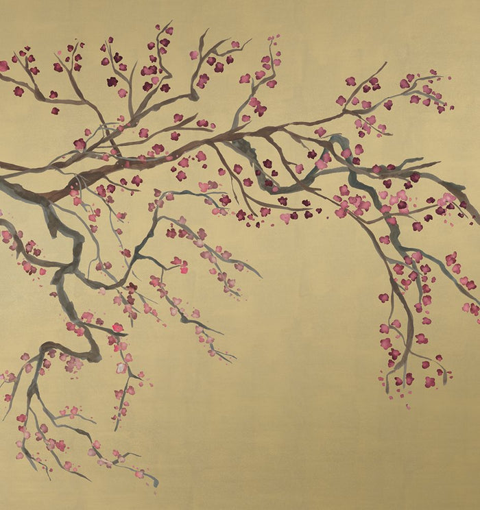 Takeda Cherry Blossom - Custom sized wallpaper mural (per/m2) - Gold