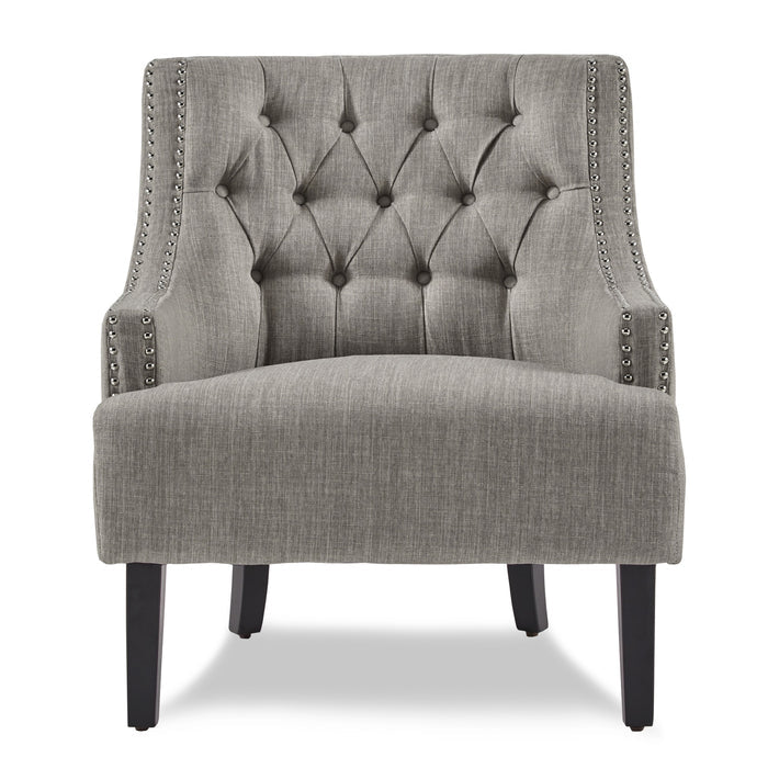 Taupe Nailhead Accent Chair - Adams Furniture
