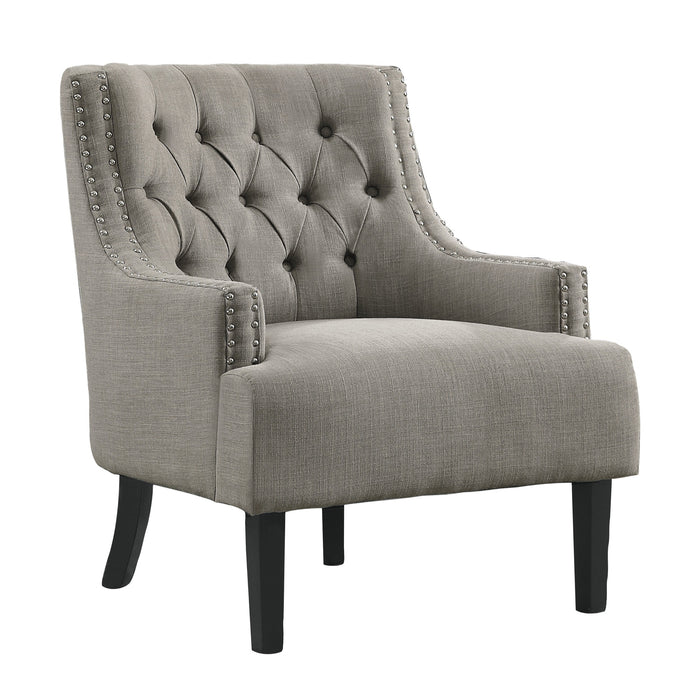 Taupe Nailhead Accent Chair - Adams Furniture