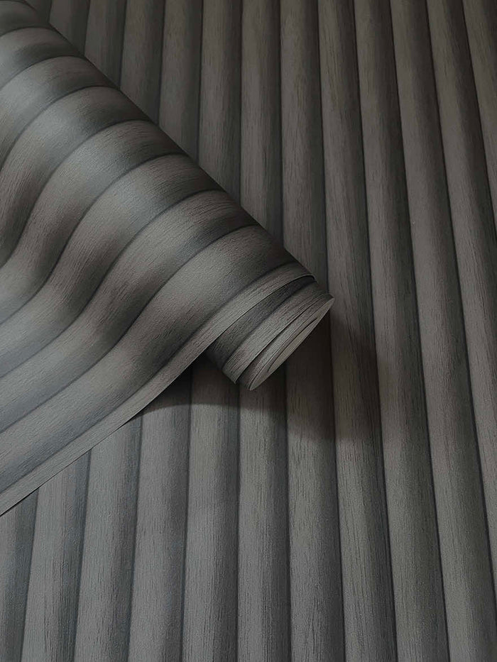 Roll of Teak wallpaper in Charcoal