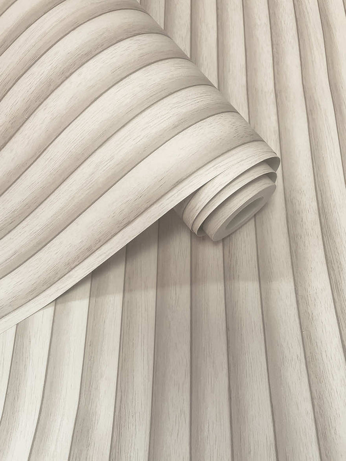 Roll of Teak wallpaper in Cream