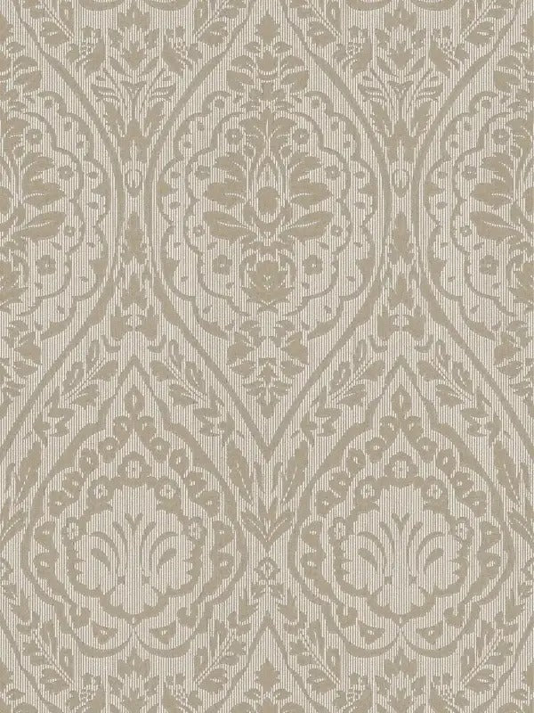 Textured Damask Textured Wallpaper - Beige Brown - Discontinuing