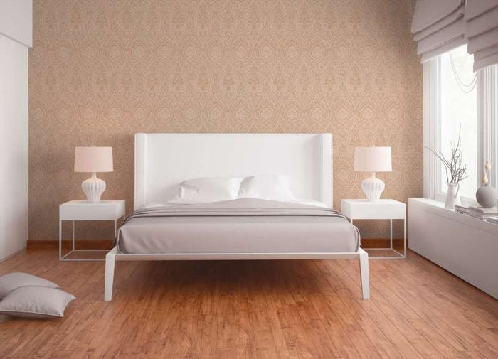 Textured Damask Textured Wallpaper - Beige/Cream - Discontinuing