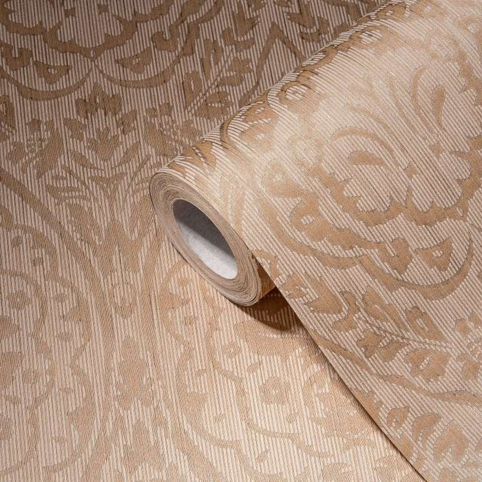 Textured Damask Textured Wallpaper - Beige/Cream - Discontinuing