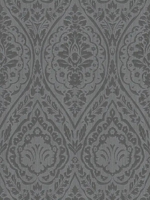 Textured Damask Textured Wallpaper - Brown/Black