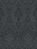 Textured Damask Textured Wallpaper - Grey/Black - Discontinuing