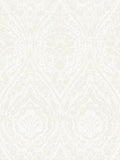 Textured Damask Textured Wallpaper - White - Discontinuing