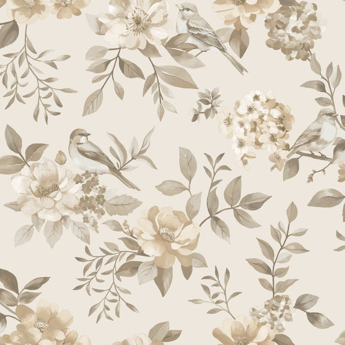 The Bird Garden – Feathered Hideaway Wallpaper – Neutral