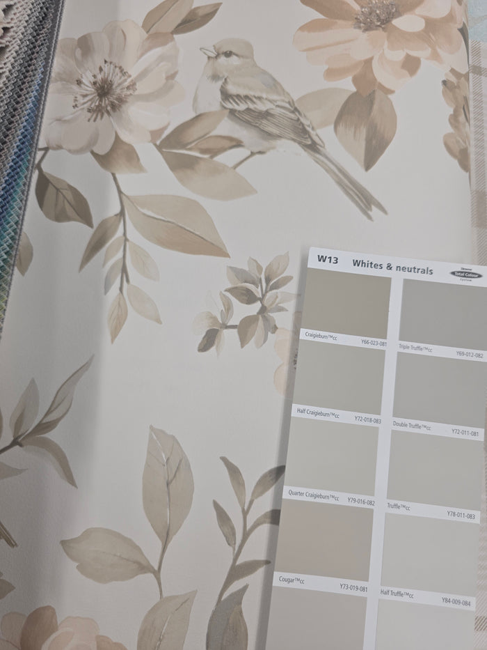 The Bird Garden – Feathered Hideaway Wallpaper – Neutral