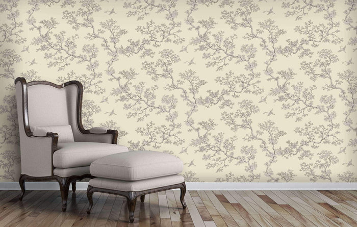 The Cranes - Florence Broadhurst Wallpaper - Porcelain
