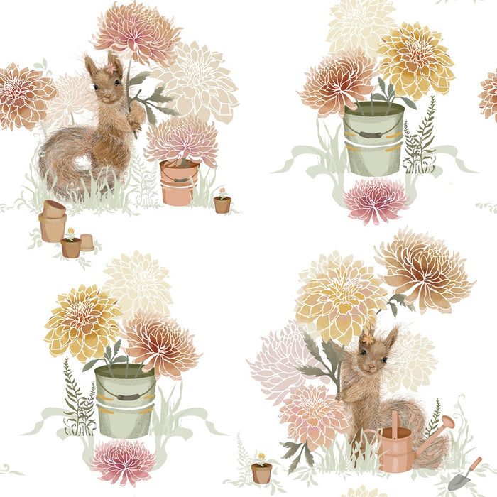 The Little Gardener - Custom Sized Wallpaper Mural (per m2)