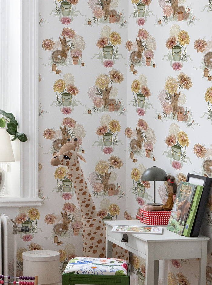 The Little Gardener - Custom Sized Wallpaper Mural (per m2)