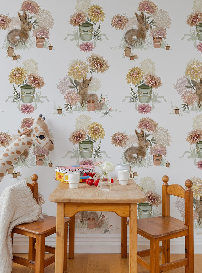 The Little Gardener - Custom Sized Wallpaper Mural (per m2)