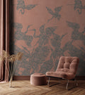 The Swoop Heron Hybrid Mural Wallpaper - Burnt Sienna