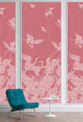 The Swoop Heron Hybrid Mural Wallpaper - Pink