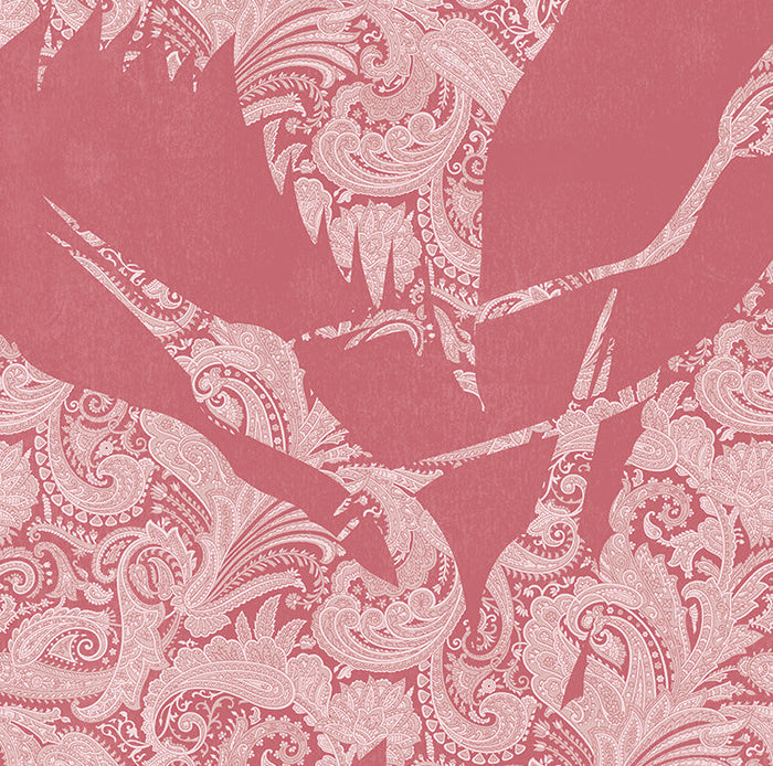 The Swoop Heron Hybrid Mural Wallpaper - Pink