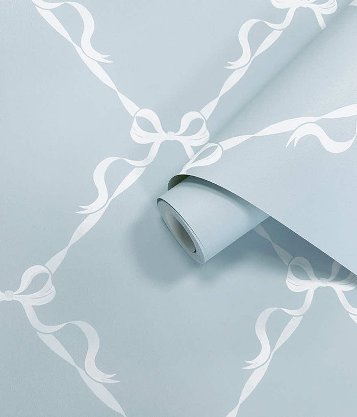 Tied With a Bow Wallpaper - Sky Blue
