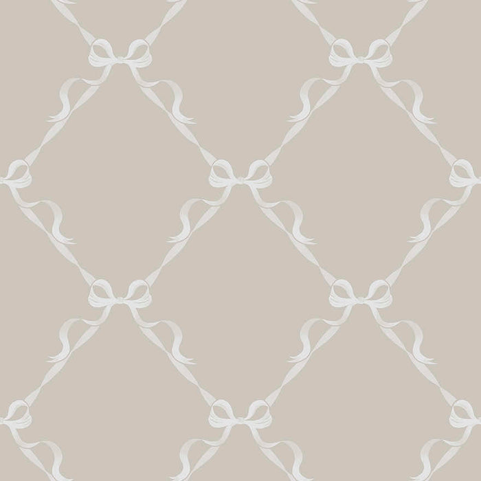 Tied With a Bow Wallpaper - Warm Grey