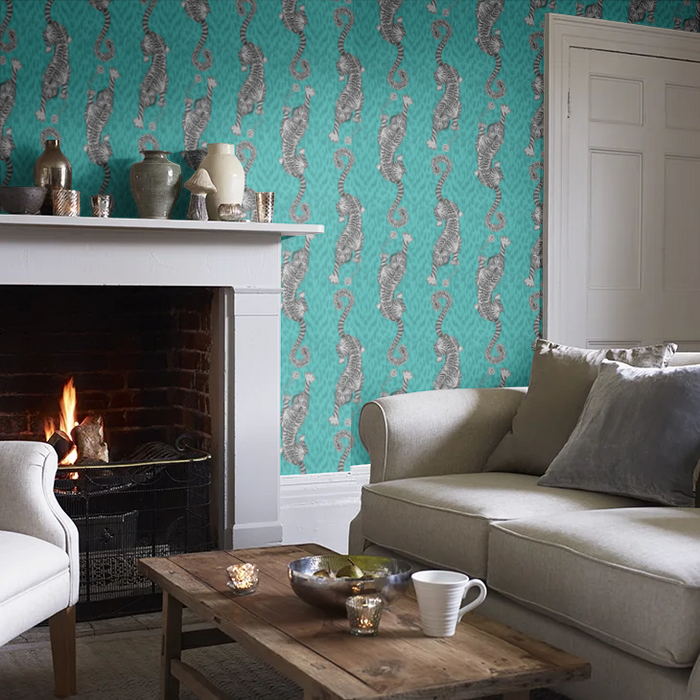 Tigris Wallpaper - Teal