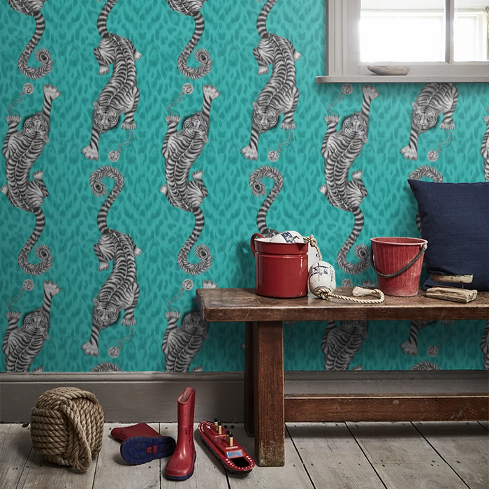 Tigris Wallpaper - Teal