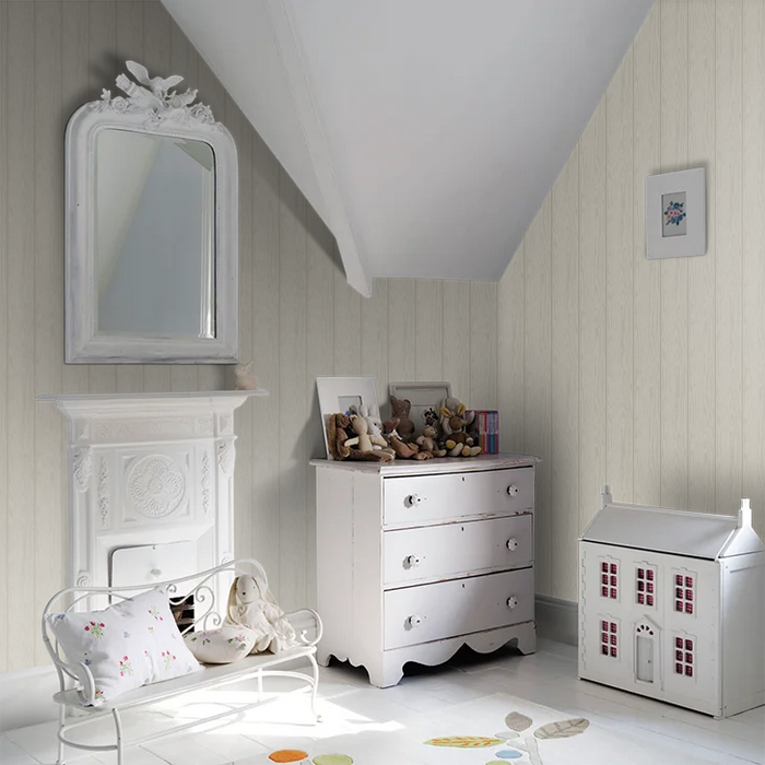 Tongue & Groove – Wood Panel Wallpaper – Beige